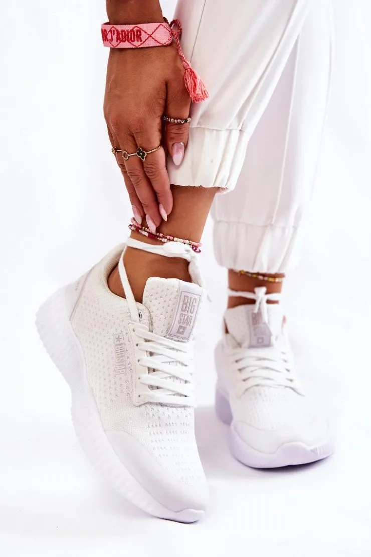 Big Star Shoes Buty Sportowe Na Platformie|Buty Sportowe Big Star*Damskie Sneakersy Big Star KK274062 Białe