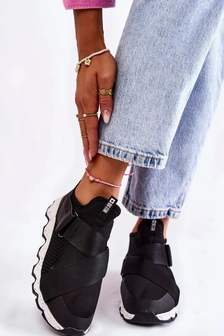 Sale Big Star Shoes Damskie Sneakersy Big Star KK274547 Czarne Czarny