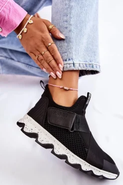 Sale Big Star Shoes Damskie Sneakersy Big Star KK274547 Czarne Czarny