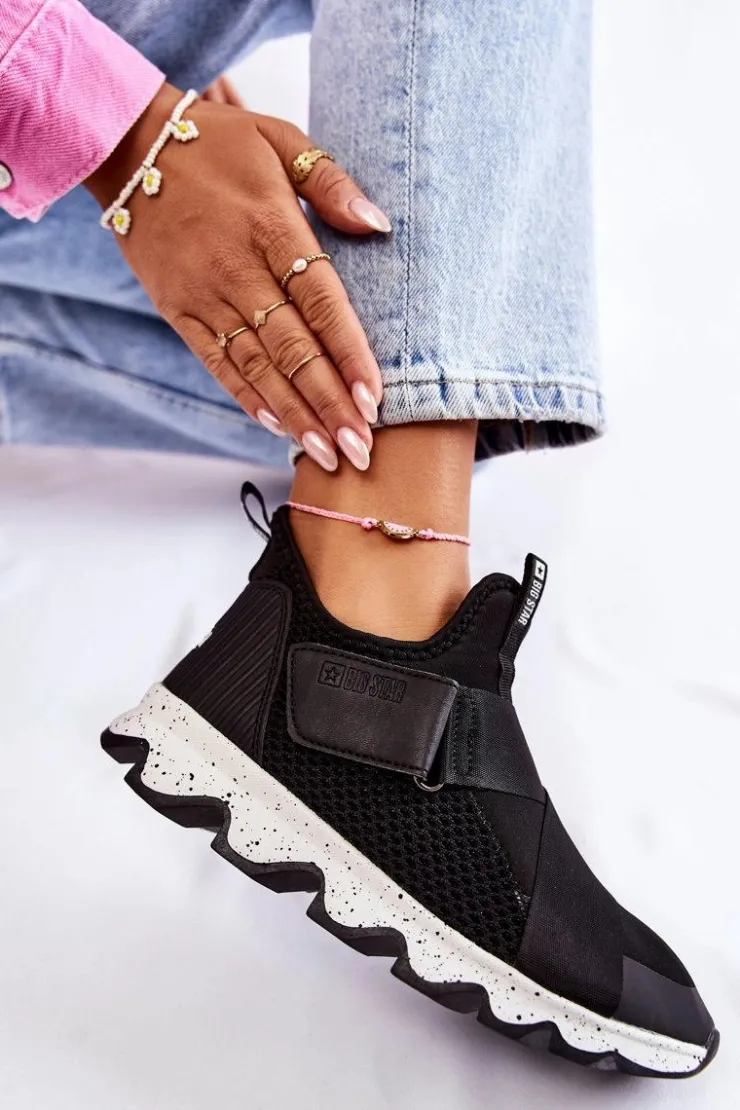 Sale Big Star Shoes Damskie Sneakersy Big Star KK274547 Czarne Czarny