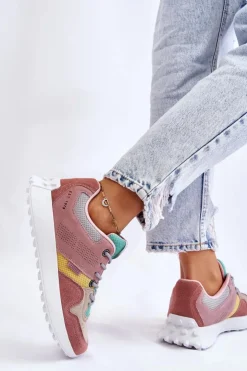 Damskie Big Star Shoes Damskie Sneakersy Big Star LL274422 Różowo-Beżowe