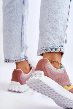 Damskie Big Star Shoes Damskie Sneakersy Big Star LL274422 Różowo-Beżowe