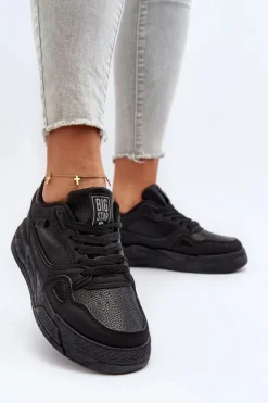 Big Star Shoes Buty Sportowe Big Star|Sneakersy Damskie*Damskie Sneakersy Big Star NN274666 Czarne