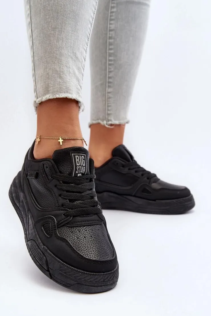 Big Star Shoes Buty Sportowe Big Star|Sneakersy Damskie*Damskie Sneakersy Big Star NN274666 Czarne