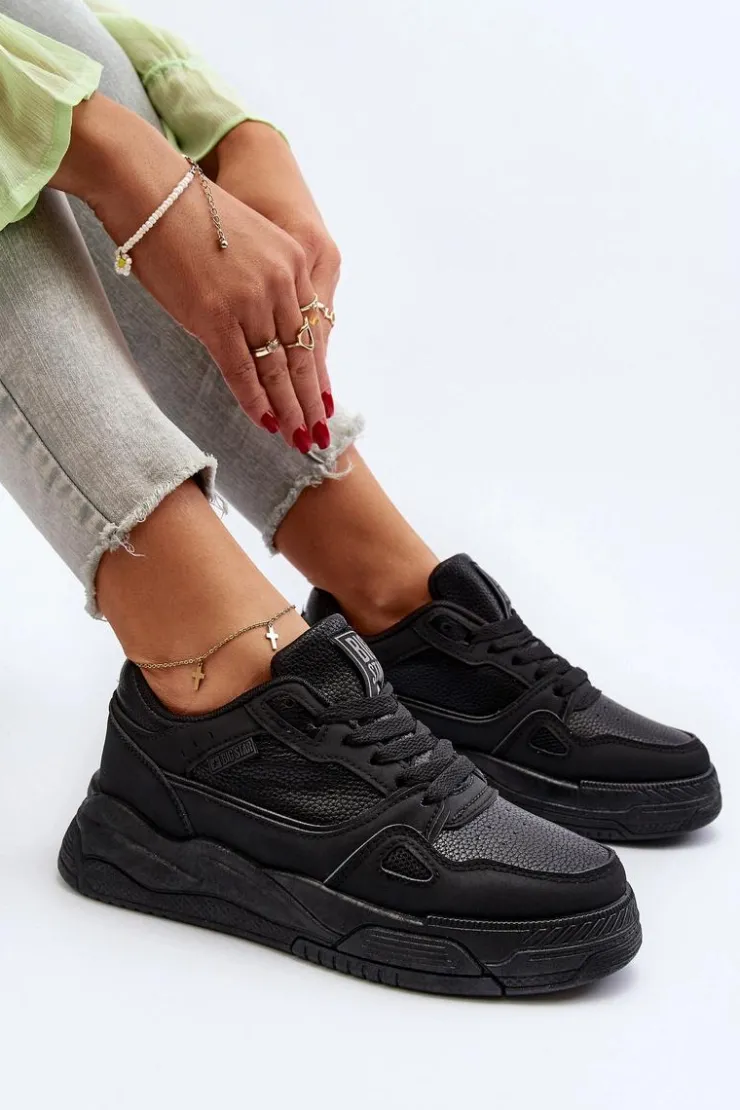 Big Star Shoes Buty Sportowe Big Star|Sneakersy Damskie*Damskie Sneakersy Big Star NN274666 Czarne