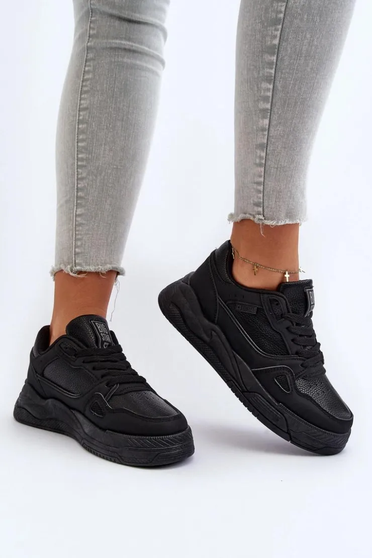 Big Star Shoes Buty Sportowe Big Star|Sneakersy Damskie*Damskie Sneakersy Big Star NN274666 Czarne