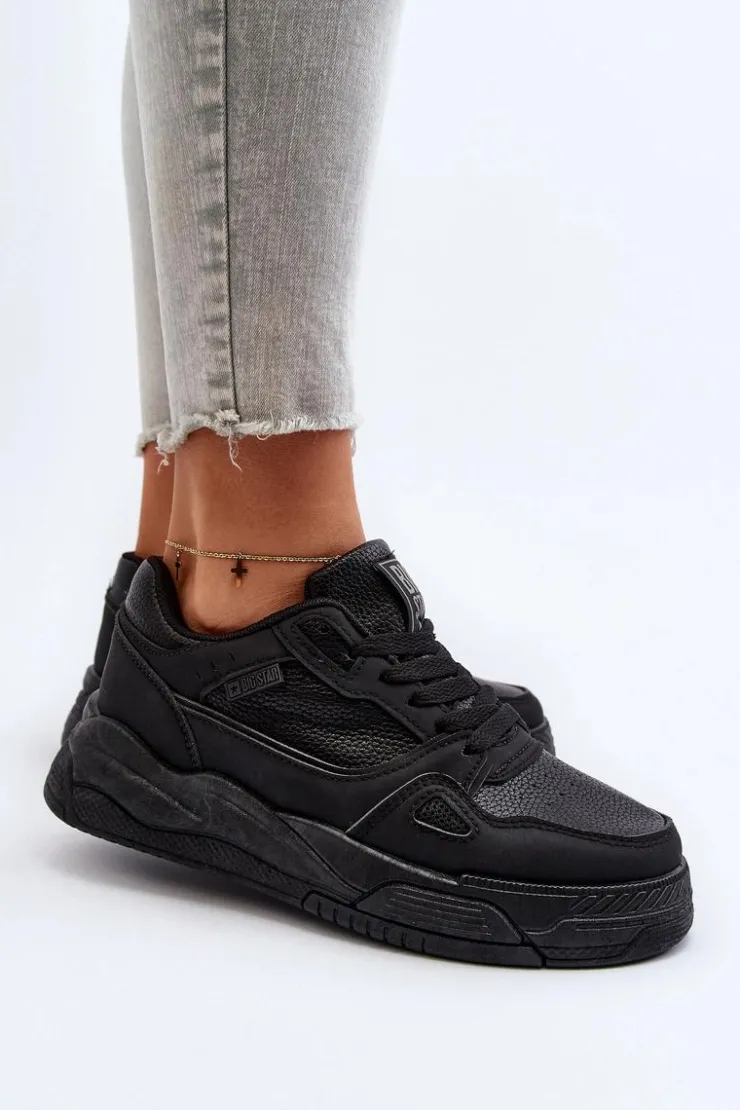 Big Star Shoes Buty Sportowe Big Star|Sneakersy Damskie*Damskie Sneakersy Big Star NN274666 Czarne