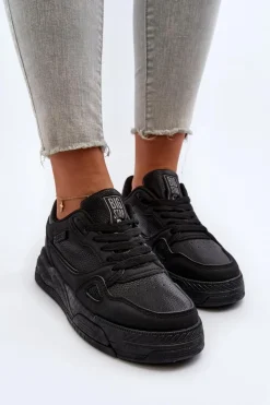 Big Star Shoes Buty Sportowe Big Star|Sneakersy Damskie*Damskie Sneakersy Big Star NN274666 Czarne