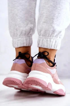 New Big Star Shoes Damskie Sneakersy Buty Sportowe Big Star JJ274577 Różowe