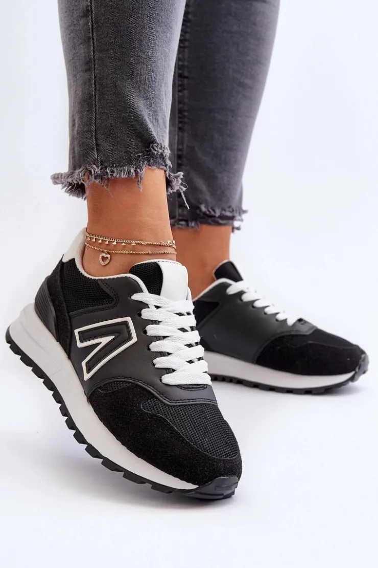 Sale Boto Damskie Sneakersy Buty Sportowe Czarne Daisee