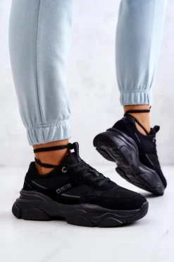 Big Star Shoes Buty Sportowe Big Star*Damskie Sneakersy Buty Sportowe Big Star JJ274578 Czarne