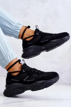 Big Star Shoes Buty Sportowe Big Star*Damskie Sneakersy Buty Sportowe Big Star JJ274578 Czarne