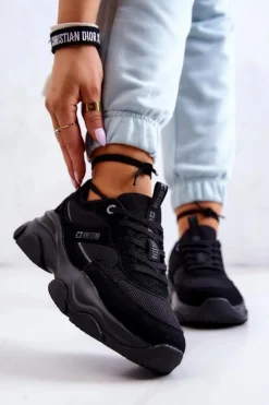 Big Star Shoes Buty Sportowe Big Star*Damskie Sneakersy Buty Sportowe Big Star JJ274578 Czarne