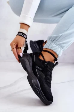 Big Star Shoes Buty Sportowe Big Star*Damskie Sneakersy Buty Sportowe Big Star JJ274578 Czarne