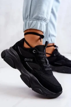 Big Star Shoes Buty Sportowe Big Star*Damskie Sneakersy Buty Sportowe Big Star JJ274578 Czarne