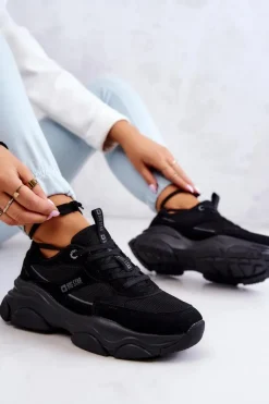 Big Star Shoes Buty Sportowe Big Star*Damskie Sneakersy Buty Sportowe Big Star JJ274578 Czarne