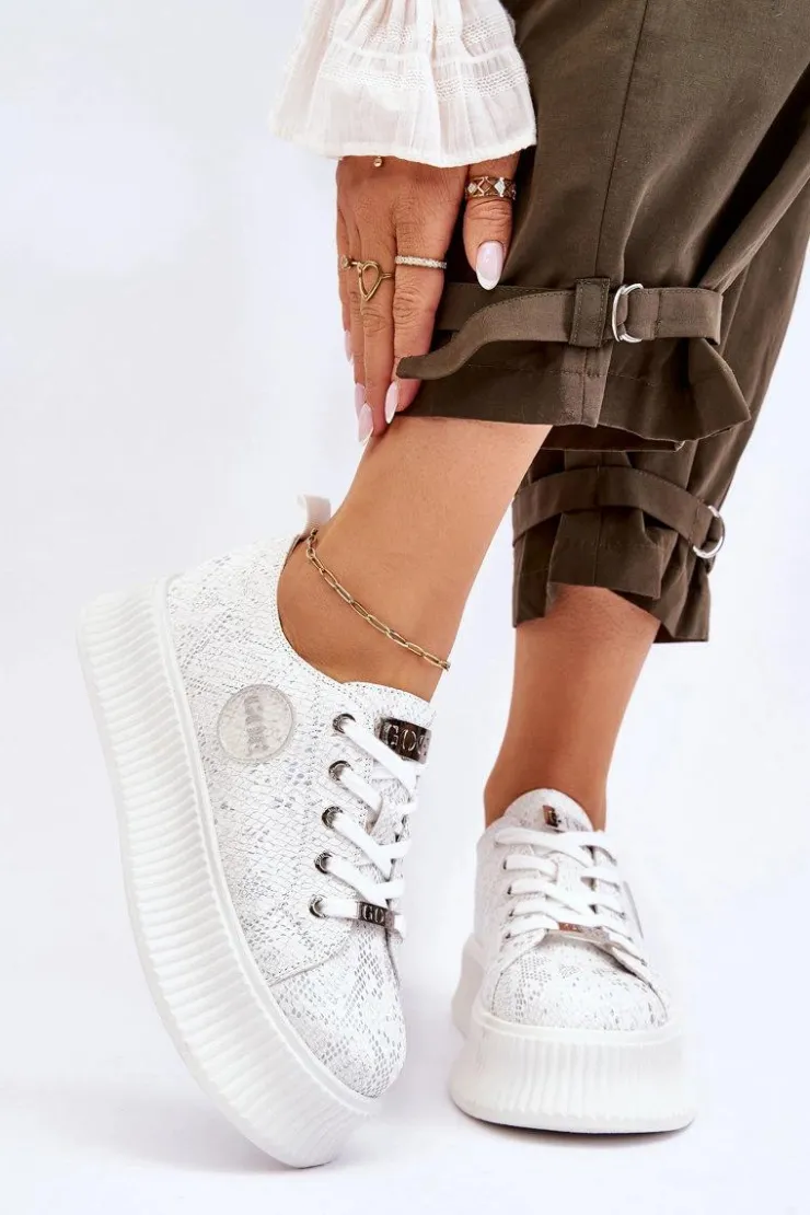 GOE Sneakersy Damskie*Damskie Sneakersy Buty Sportowe JJ2N4126 Białe