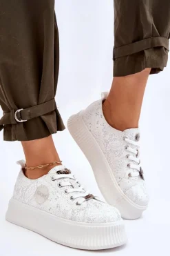 GOE Sneakersy Damskie*Damskie Sneakersy Buty Sportowe JJ2N4126 Białe