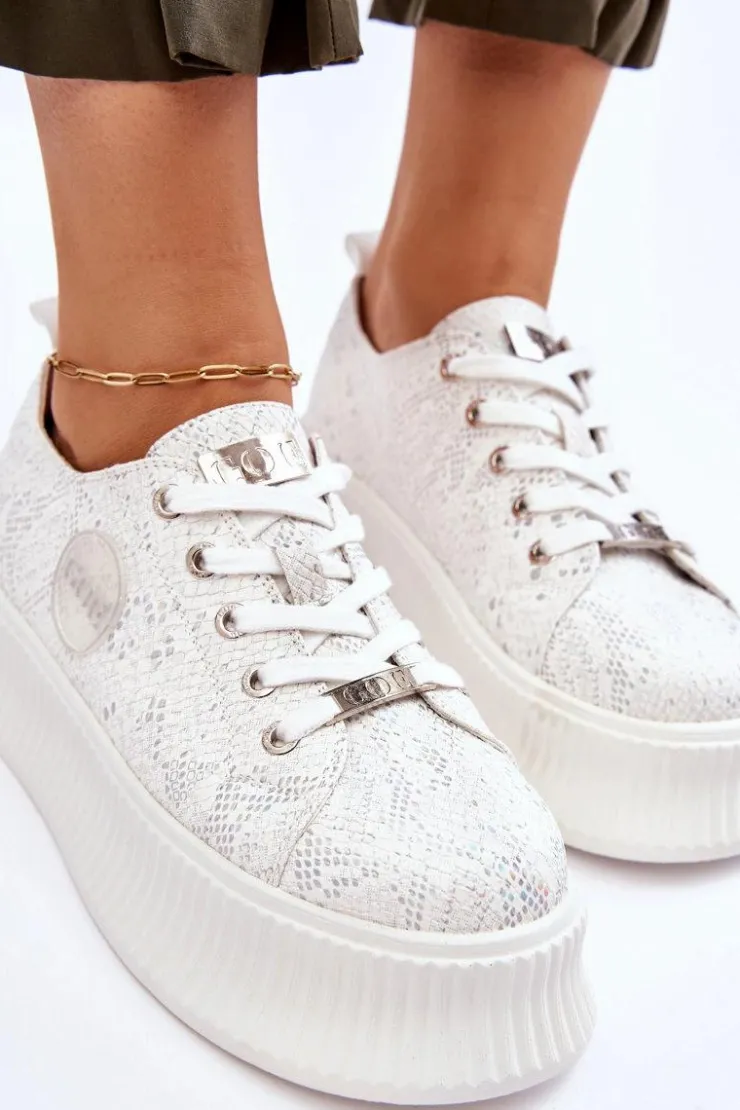 GOE Sneakersy Damskie*Damskie Sneakersy Buty Sportowe JJ2N4126 Białe