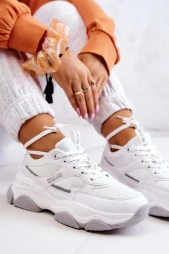 Big Star Shoes Buty Sportowe Big Star*Damskie Sneakersy Buty Sportowe Big Star JJ274579 Białe