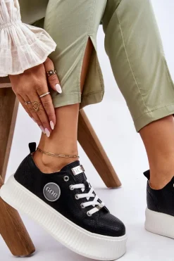 Damskie GOE Damskie Sneakersy Buty Sportowe JJ2N4127 Czarne