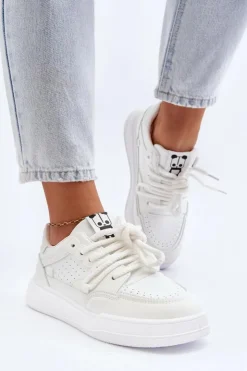 Discount Boto Damskie Sneakersy Eko Skórzane Białe Avanalis Biały