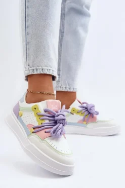 Best Boto Damskie Sneakersy Eko Skórzane Multikolor Avanalis Wielokolorowy