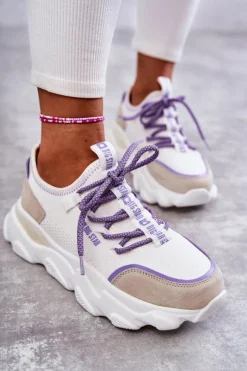 Damskie Big Star Shoes Damskie Sneakersy Memory Foam System Big Star KK274029 Białe