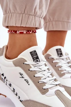 Big Star Shoes Sneakersy Damskie*Damskie Sneakersy Memory Foam System Big Star LL274957 Białe