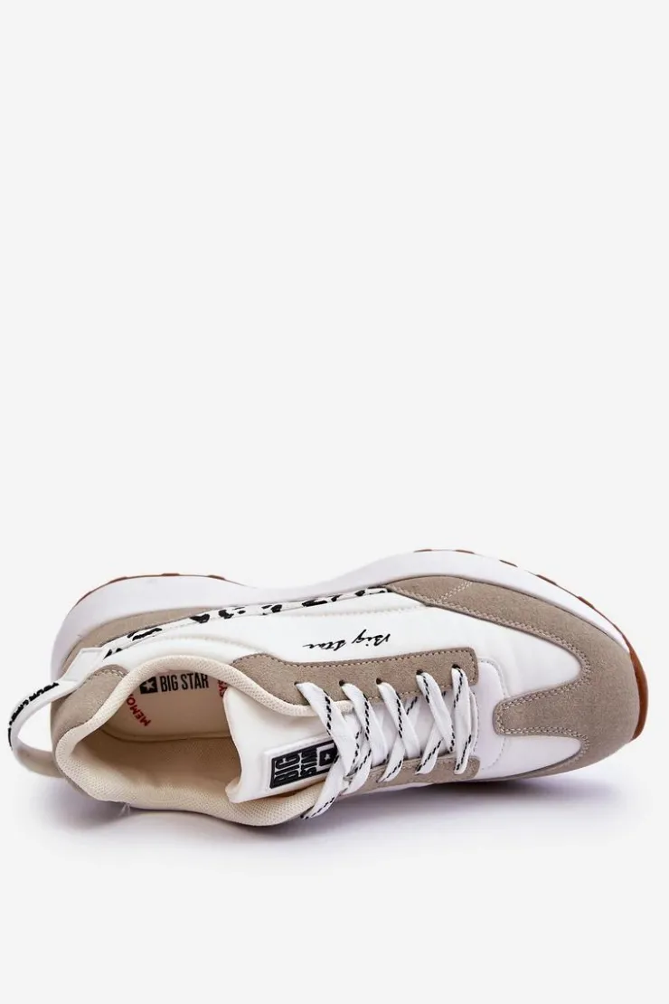 Big Star Shoes Sneakersy Damskie*Damskie Sneakersy Memory Foam System Big Star LL274957 Białe