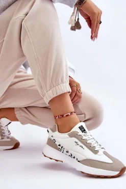 Big Star Shoes Sneakersy Damskie*Damskie Sneakersy Memory Foam System Big Star LL274957 Białe