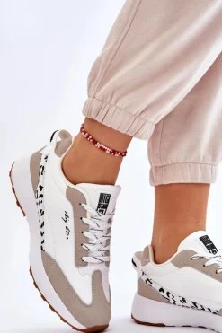 Big Star Shoes Sneakersy Damskie*Damskie Sneakersy Memory Foam System Big Star LL274957 Białe