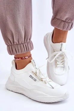 Damskie Big Star Shoes Damskie Sneakersy Memory Foam System Big Star LL274417 Białe