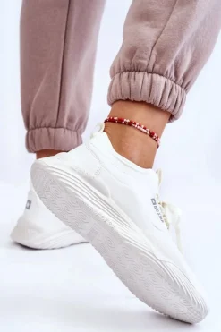 Damskie Big Star Shoes Damskie Sneakersy Memory Foam System Big Star LL274417 Białe