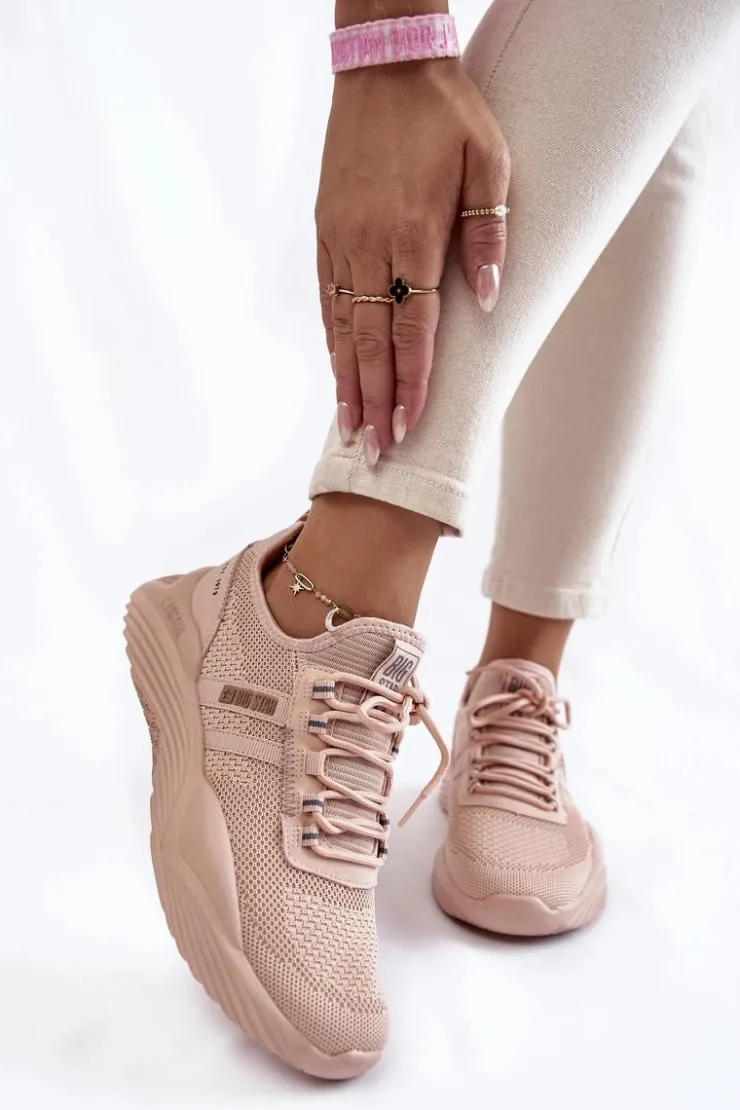 Damskie Big Star Shoes Damskie Sneakersy Memory Foam System Big Star KK274348 Różowe