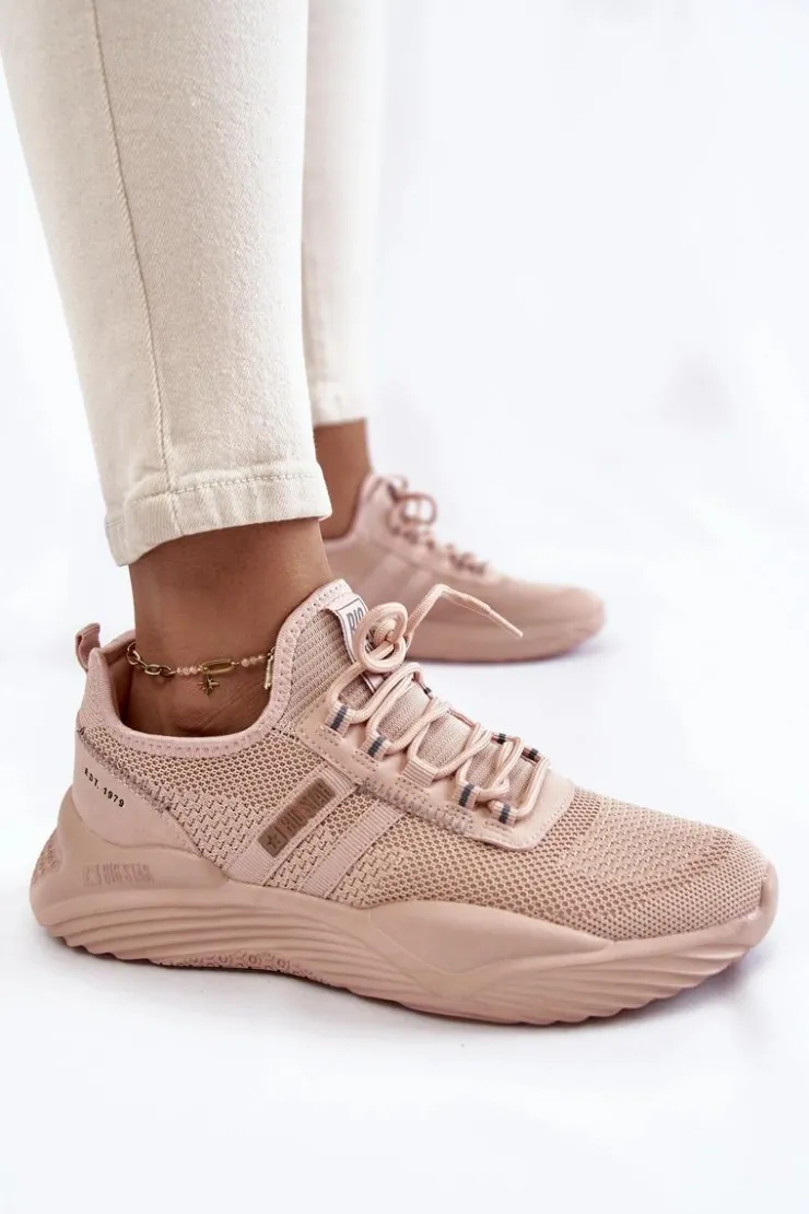 Damskie Big Star Shoes Damskie Sneakersy Memory Foam System Big Star KK274348 Różowe
