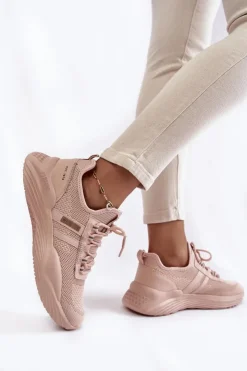 Damskie Big Star Shoes Damskie Sneakersy Memory Foam System Big Star KK274348 Różowe