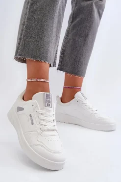 Big Star Shoes Buty Sportowe Big Star|Sneakersy Damskie*Damskie Sneakersy Memory Foam System Big Star NN274A483 Białe