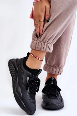 Big Star Shoes Buty Sportowe Big Star|Sneakersy Damskie*Damskie Sneakersy Memory Foam System Big Star LL274419 Czarne