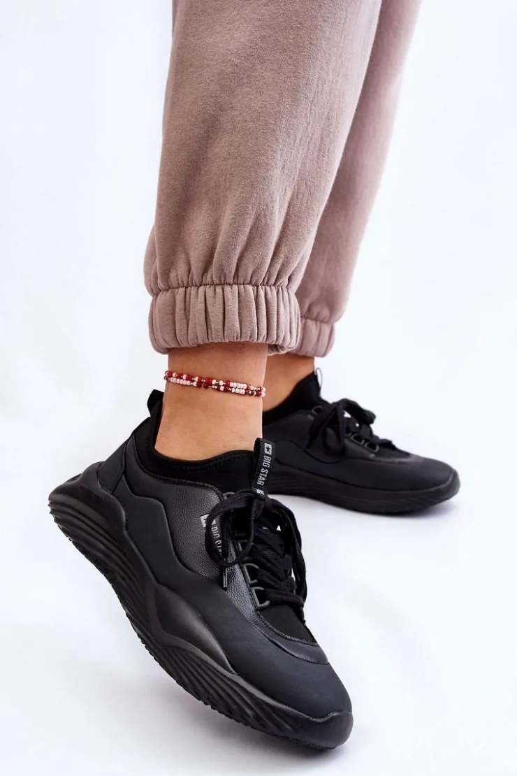 Big Star Shoes Buty Sportowe Big Star|Sneakersy Damskie*Damskie Sneakersy Memory Foam System Big Star LL274419 Czarne