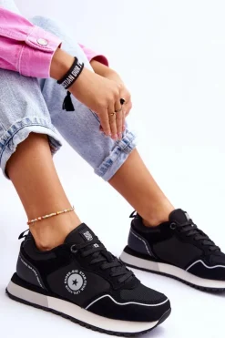 Big Star Shoes Buty Sportowe Big Star|Sneakersy Damskie*Damskie Sneakersy Memory Foam System Big Star LL274541 Czarne