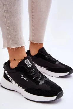 Sale Big Star Shoes Damskie Sneakersy Memory Foam System Big Star LL274956 Czarne