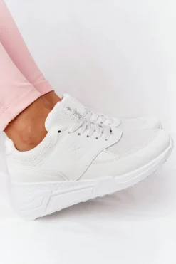 Best Evento Damskie Sneakersy Na Koturnie Białe Avery