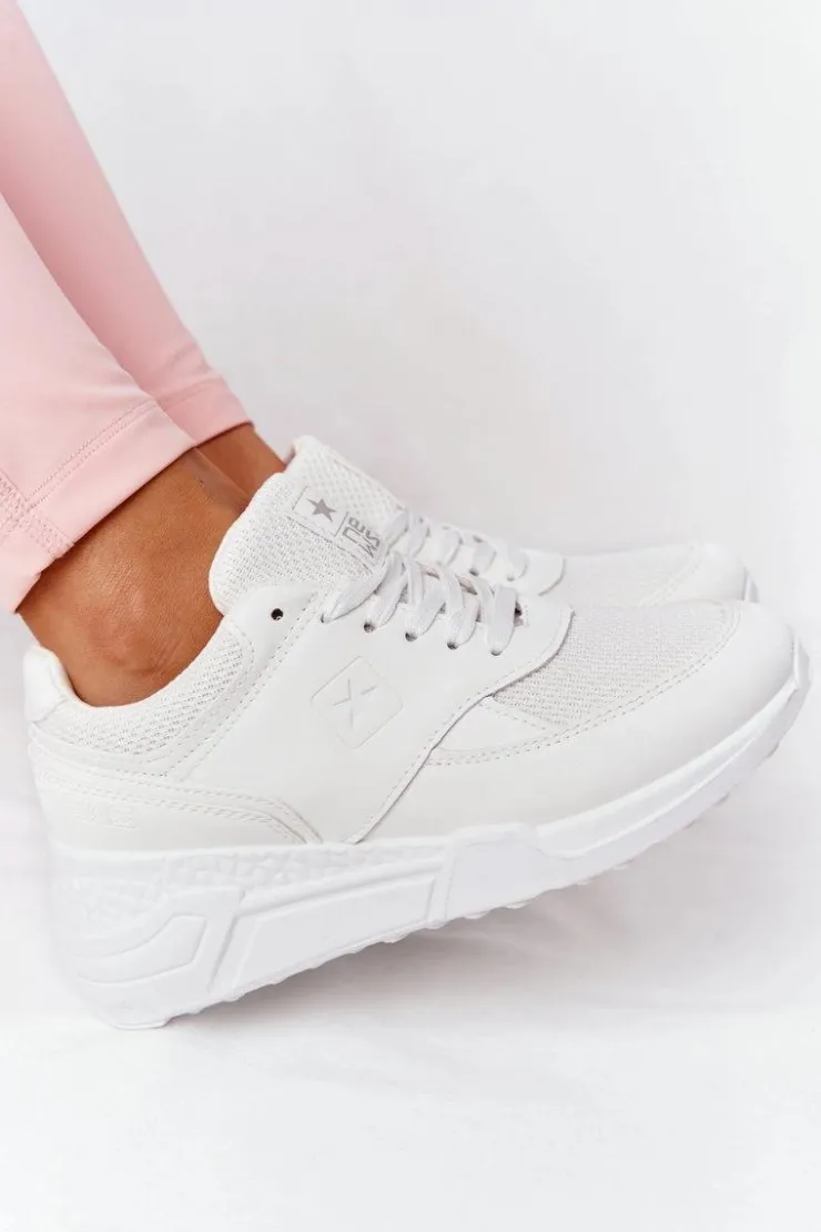 Best Evento Damskie Sneakersy Na Koturnie Białe Avery