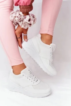 Best Evento Damskie Sneakersy Na Koturnie Białe Avery