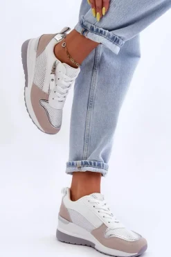 Outlet Boto Damskie Sneakersy Na Koturnie Wielobarwne Sivan