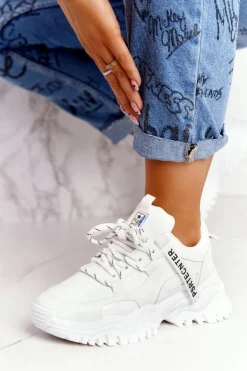 Evento Sneakersy Damskie*Damskie Sneakersy Na Masywnej Podeszwie Białe Laugh