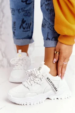 Evento Sneakersy Damskie*Damskie Sneakersy Na Masywnej Podeszwie Białe Laugh