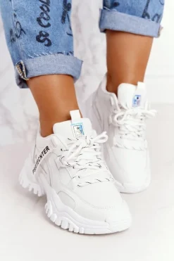 Evento Sneakersy Damskie*Damskie Sneakersy Na Masywnej Podeszwie Białe Laugh