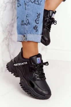 Discount Evento Damskie Sneakersy Na Masywnej Podeszwie Czarne Laugh